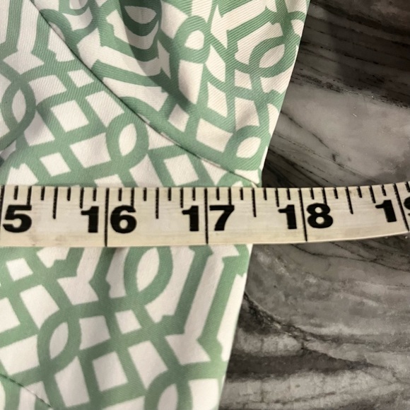 J McLaughlin Green White Lattice Print Catalina Cloth Dress Medium - Picture 8 of 12